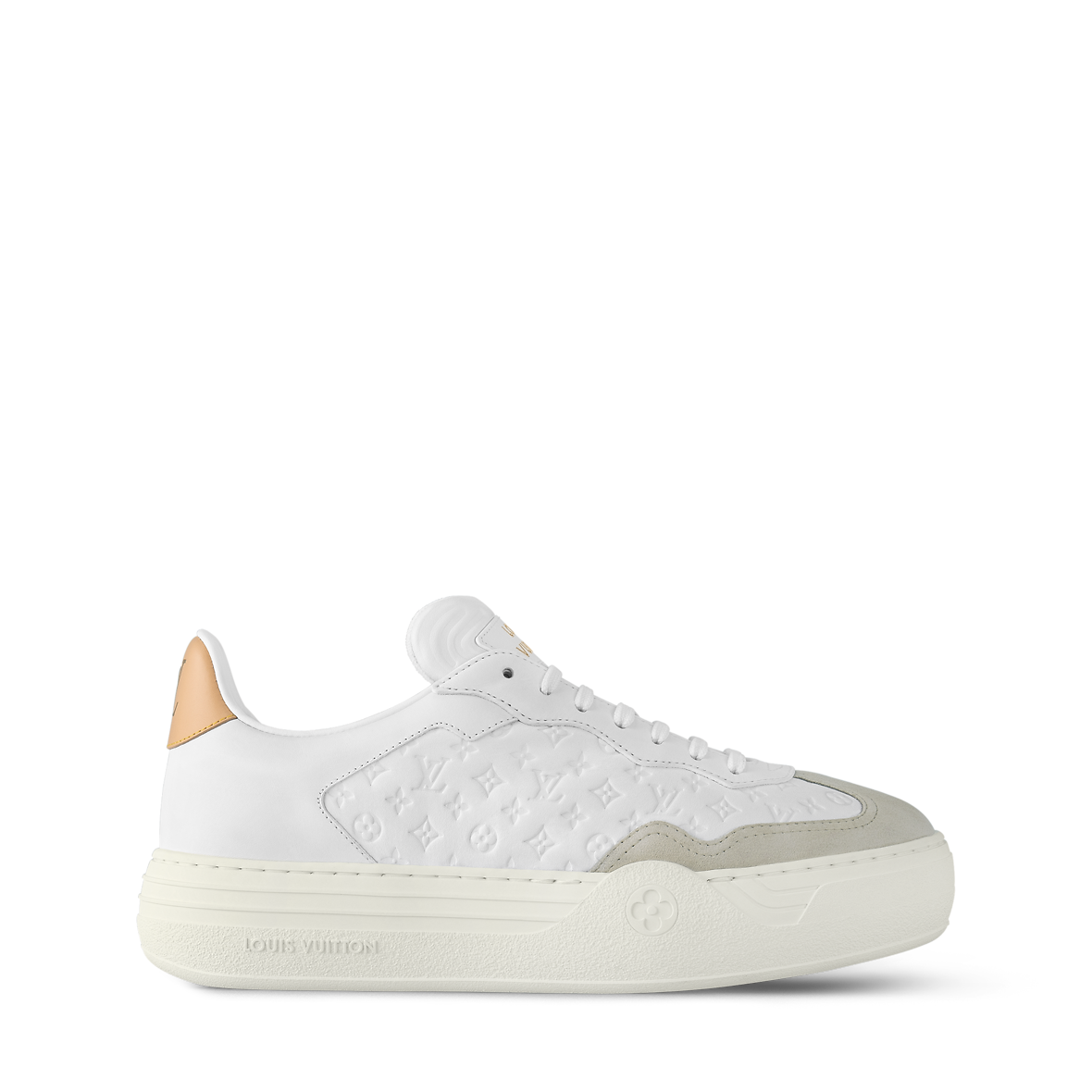 LV WOMEN GROOVY PLATFORM IN WHITE MIX LIGHT PINK EMBOSSED CALFSKIN